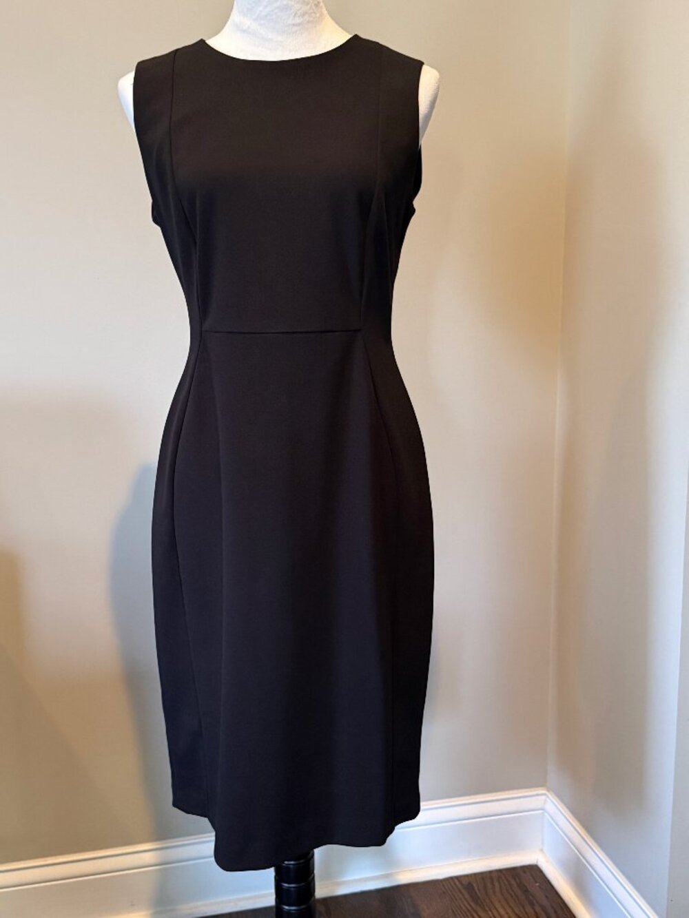 Calvin Klein Black Sheath Midi Dress Size 10
